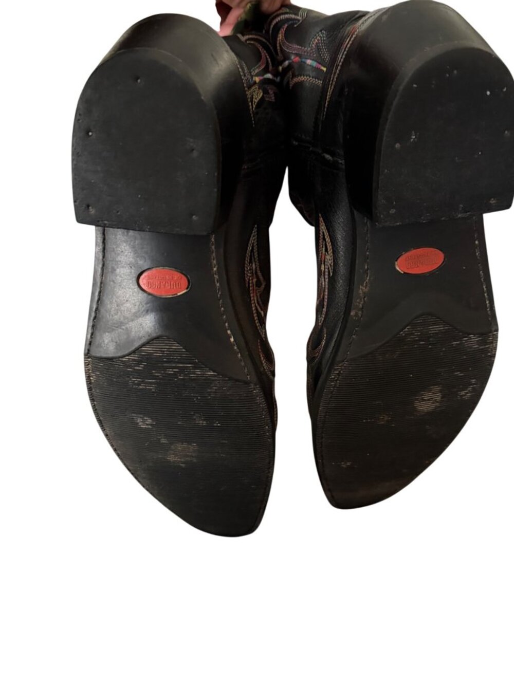 Durango Black Leather Embroidered Western Cowboy Boots Size 7.5 Men’s 9 Women’s - Picture 7 of 10